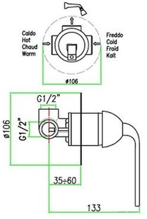 Смеситель для душа Fiore Koko 87CR7565 Хром 