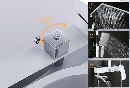 Душевая система Gappo G07 G2407-8 Белая Хром 