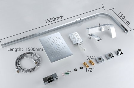 Душевая система Gappo G07 G2407-8 Белая Хром 