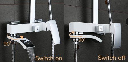 Душевая система Gappo G07 G2407-8 Белая Хром 