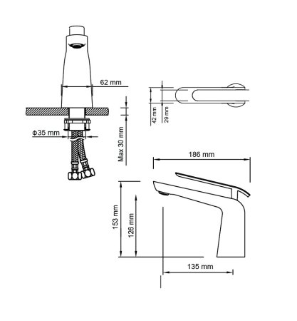 Смеситель Timo Olivia 3261/03F для раковины, черный 