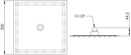 Верхний душ Remer 357UFS30X Хром 