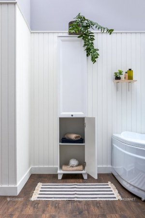 Пенал Aquanet амели белый матовый 