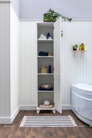 Пенал Aquanet амели белый матовый 