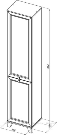 Пенал Aquanet амели белый матовый 