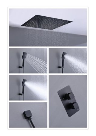 Душевой комплект Timo Petruma SX-5029/03SM с внутренней частью, черный 