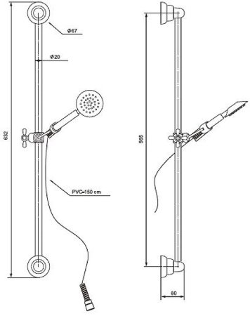 Душевой гарнитур Paini Bologna BLCR121 Хром 