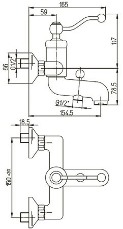 Смеситель для ванны Paini Duomo 88CR111 Хром 