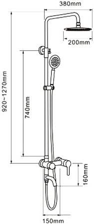 Душевая система Melana F1002P Нержавеющая сталь 