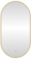 Зеркало с подсветкой LED Fixsen FX-3120G овальное 50х120 см, золотой сатин