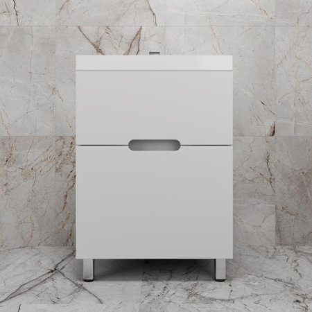 Тумба напольная Style Line "Матис 70" под ASTI 70 (2 ящика), Белый матовый, ЭМАЛЬ 