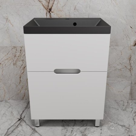 Тумба напольная Style Line "Матис 70" под ASTI 70 (2 ящика), Белый матовый, ЭМАЛЬ 