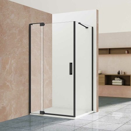 Душевой уголок Vincea Extra 110х90 VSR-1E101190CLB профиль Черный стекло прозрачное 