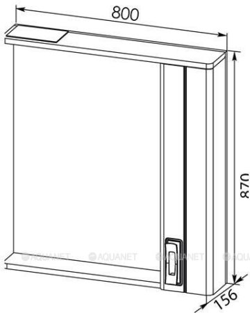 Зеркало-шкаф Aquanet Паллада 80 слоновая кость 