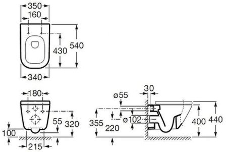 Унитаз Roca The Gap 346477000 с сиденьем Berges Wasserhaus 017003 Микролифт 