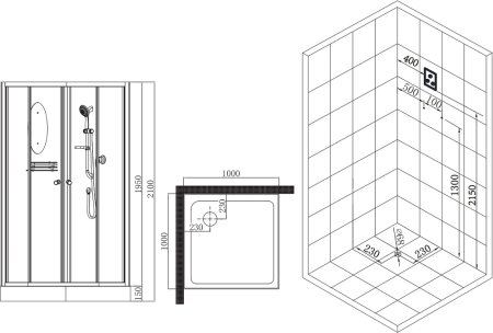 Душевая кабина Esbano Led ES-L100CKR 