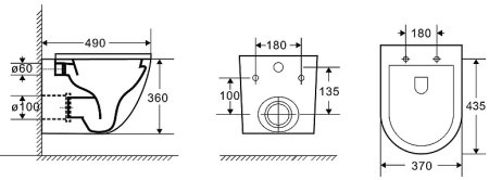 Унитаз Azario Grado AZ-0046-UQ3 подвесной Белый с сиденьем Микролифт 