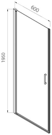 Душевая дверь Vincea Alpha 60 VDP-3AL600MT профиль Хром стекло текстурное 
