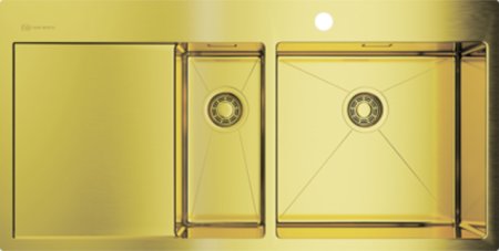 Мойка кухонная Omoikiri Akisame 100-2-LG-R светлое золото 