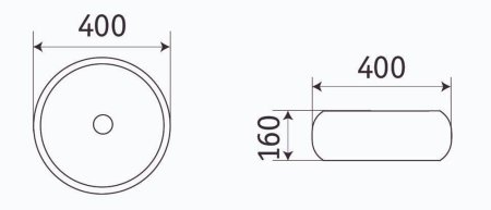 Раковина CeramaLux 5004BW накладная 