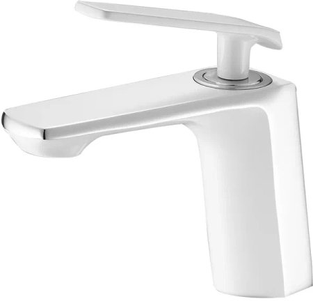 Смеситель для раковины Shevanik S8001F, белый/хром 