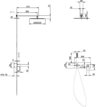 Душевая система Abber Daheim AF8218 Хром 