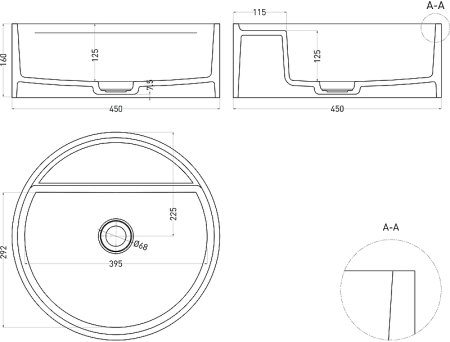 Раковина-чаша Salini Armonia TOP 202 45 130117G Белая глянцевая 