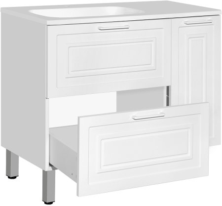Тумба под раковину Style Line Альба 90 L Люкс Plus ЛС-000010052 Белая 