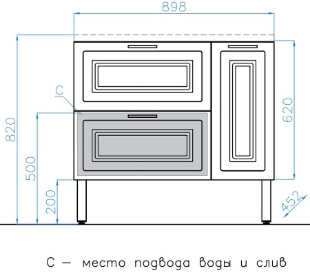 Тумба под раковину Style Line Альба 90 L Люкс Plus ЛС-000010052 Белая 