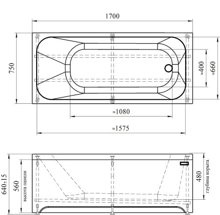 Акриловая ванна Radomir Прованс 1-01-0-0-1-193 170x75 