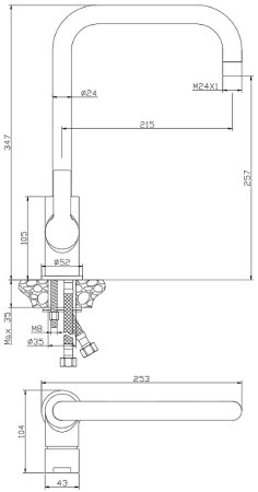 Смеситель для кухни Olive's Tenerife 24432TN Хром 