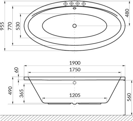 Акриловая ванна Excellent Lumina WAEX.LUM19.SOFT 190x95 