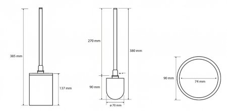 Ершик Bemeta Omega 104913092 напольный, хром/черный 