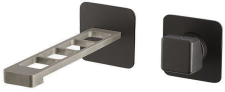 Смеситель для раковины Webert ONE-X OX830611441, черный/сталь 