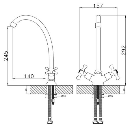 Смеситель Rossinka H02-71 Хром 