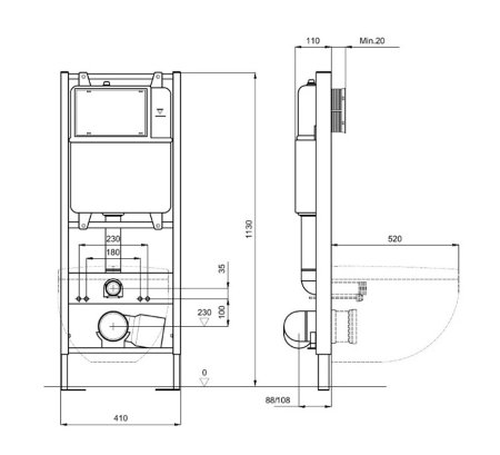 Система инсталляции для унитазов Акватек Standart 41 INS-0000011 