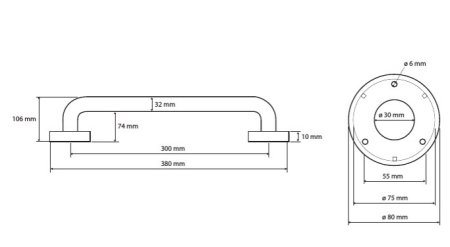 Поручень Bemeta Help program 301100304 белый 