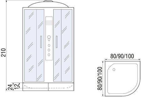 Душевая кабина River Desna 80x80 MT 10000002387 с поддоном 