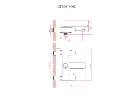 Смеситель однорычажный для ванны с коротким изливом HAIBA CRON CN61866 