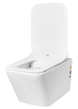 Унитаз подвесной Creto Logan L2 1002-001-L2W с крышкой-сиденьем, безободковый 