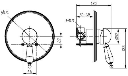 Смеситель для душа Boheme Medici Ripresa 305-BSW Бронза 