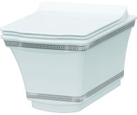 Биде Boheme Hermitage 953-CR подвесное Белое с узором Хром