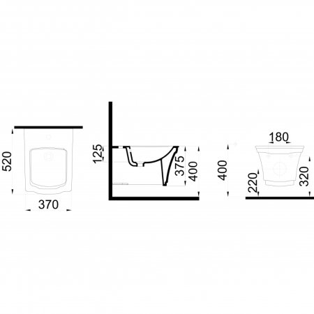 Биде Boheme Hermitage 953-CR подвесное Белое с узором Хром 