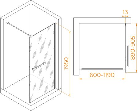 Душевая перегородка RGW WA-040 900 