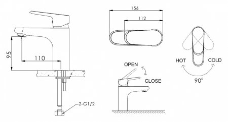 Смеситель Bravat Pure F1105161C для раковины 