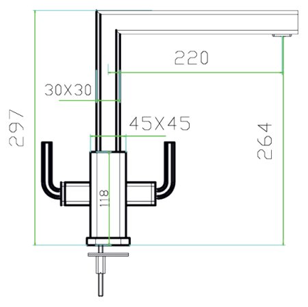 Смеситель для кухонной мойки Zorg Inox Levos-A 