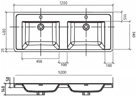 Раковина BelBagno Ancona-N 120 EA-1200-2-LVB двойная Белая 
