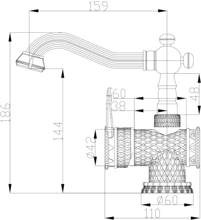 Смеситель Zorg Antic A 413U-BR для раковины 