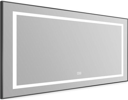 Зеркало BelBagno Kraft 108.5 SPC-KRAFT-1085-685-TCH-WARM-NERO с подсветкой с подогревом Черное с сенсорным выключателем 