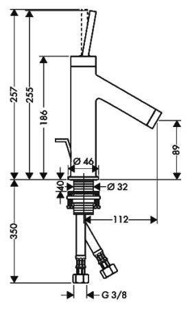 Смеситель Axor Starck 10111330 для раковины, полированный черный 